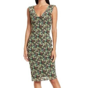 AFRM Dress Womens Medium Green Ariana Floral Bodycon Sleeveless Knee